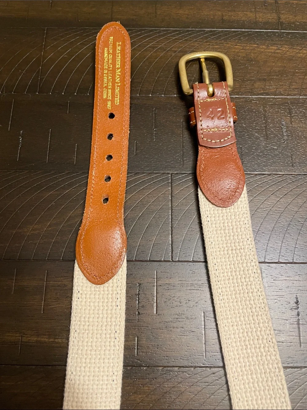Men’s Canvas Leather Belt blue marlin